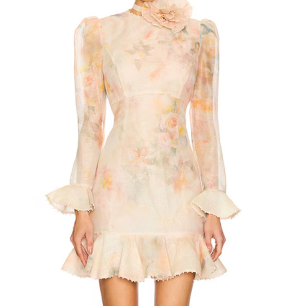 Zimmermann Flower Mini Dress (3) Silk Linen